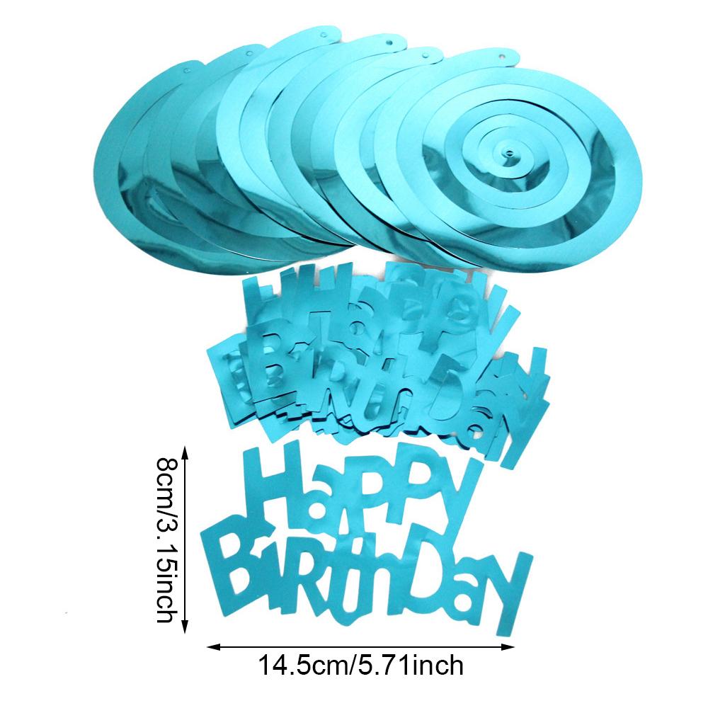 Runtowo 6pcs Happy Birthday Spirals Decorations ,Pvc Spirals Ribbon Decoration For Anniversary Birthday Party Decor
