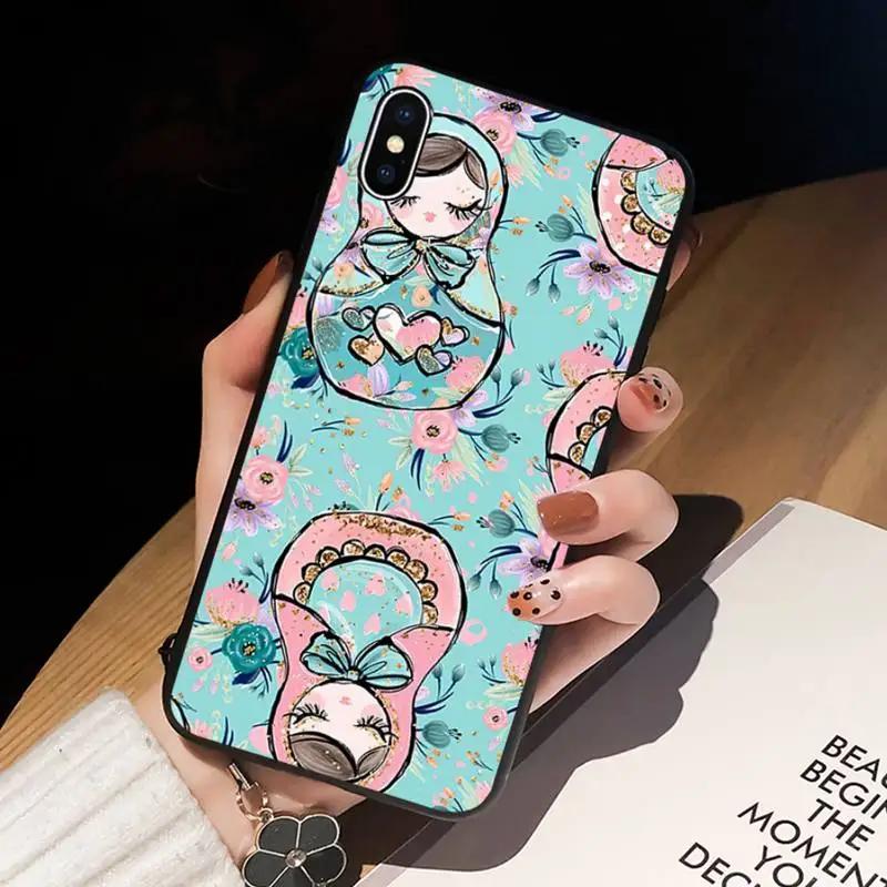 

Милый чехол для телефона с изображением матрешки «Русский арт» для iPhone 11 12 Mini 13 14 Pro XS Max X 8 7 6s Plus 5 SE XR Shell iPhone12