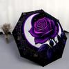 1pc Purple Rose Crescent Moon Wreath Umbrella with Plastic Handle,Suitable for All Seasons UmbrellaPT476