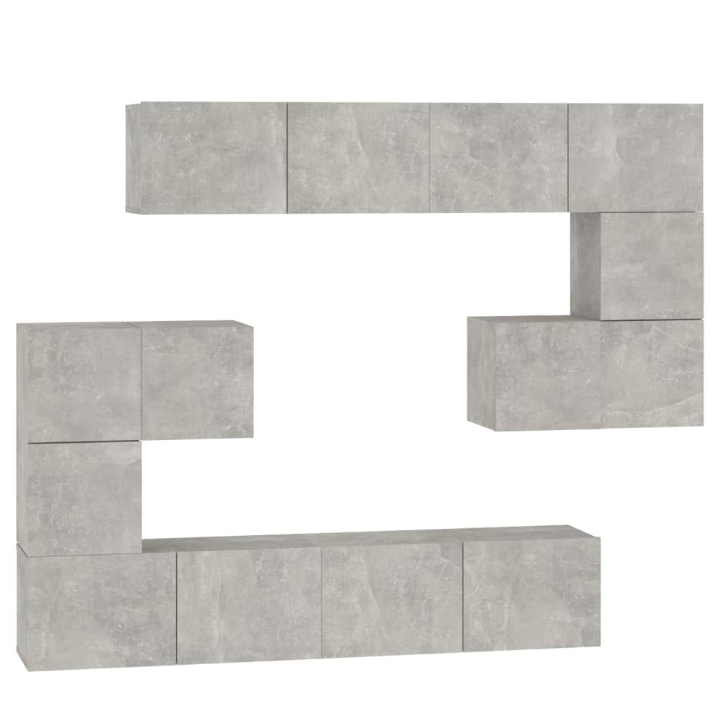 Wall Mounted TV Cabinet Concrete Grey Particleboard
