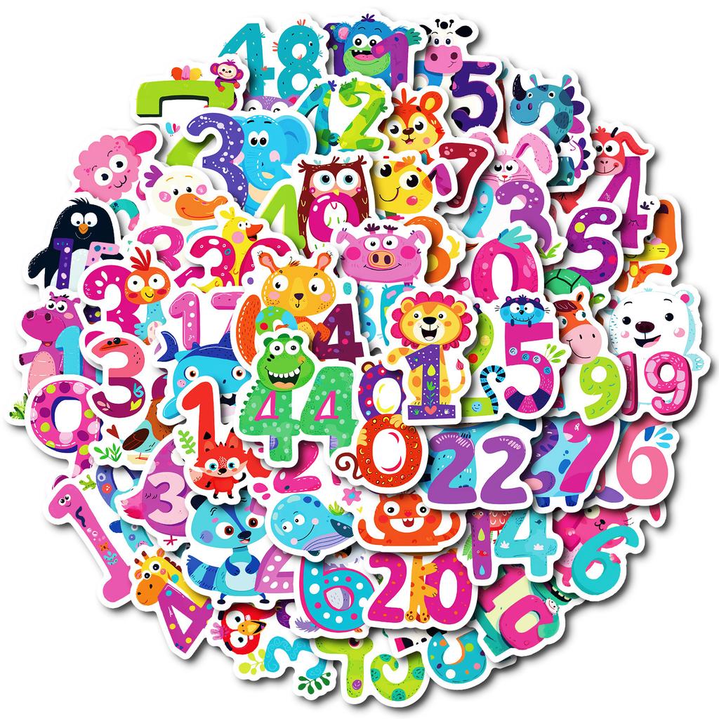 50 New Products Animal Series Puzzle Stationery Stickers Digital Stickers Cartoon Waterproof Decorative Helmet Water Cup