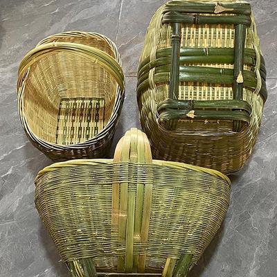 Handmade Bamboo Weaving Basket for Vegetables and Eggs
