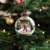 Noel Baba Asılı Süsleme Şeffaf Top Tenis Golf Futbol Basketbol Badminton Oynayan Santa Noel Ağacı Asılı Süs Kolye