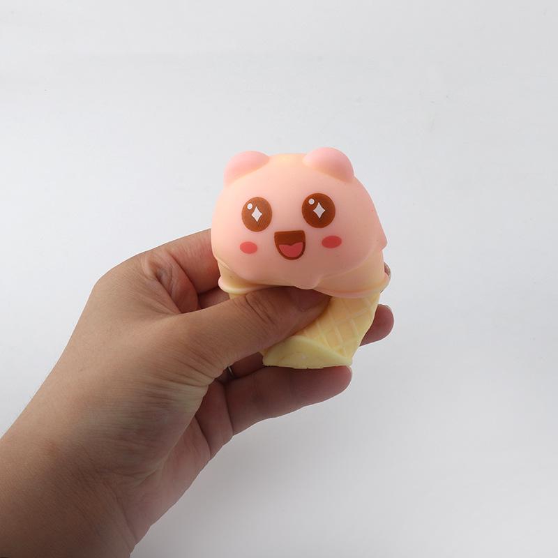 Creative Kids' Decompression Toy: Squeeze and Knead Ice Cream Cone Bear for Stress Relief