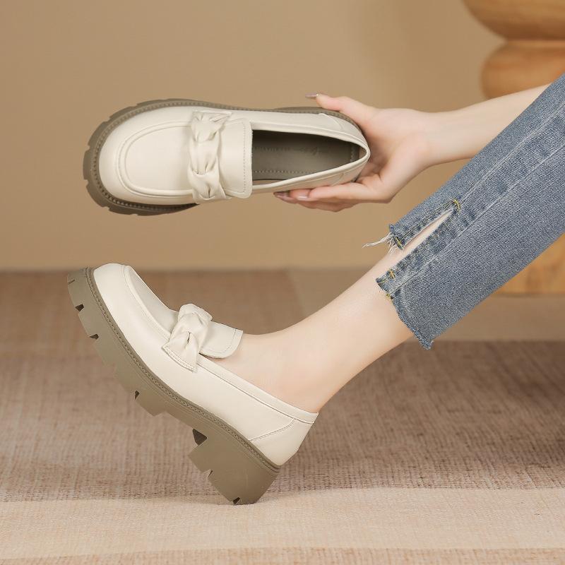 Genuine Leather Flat for Huizhou Women's Shoes Grape Mother Same Platform Loafers Women's Autumn and Winter College Style Small Leather Shoes