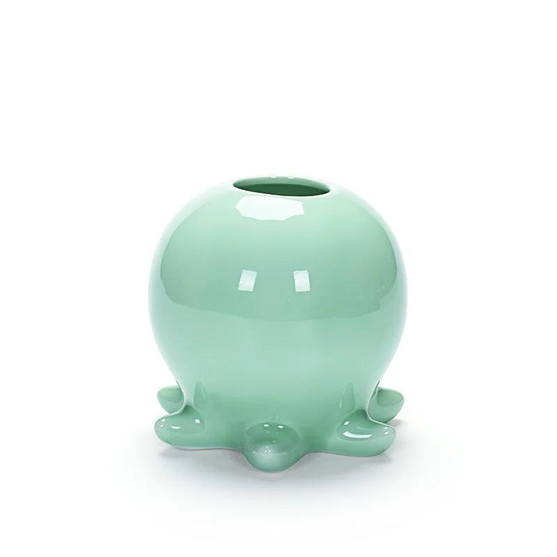 3D Home Furnishing Crafts Hydroponic Flower Inserted Creative Celadon Whale Elephant Flower Pot,home Ceramic Pot Vase Decoration