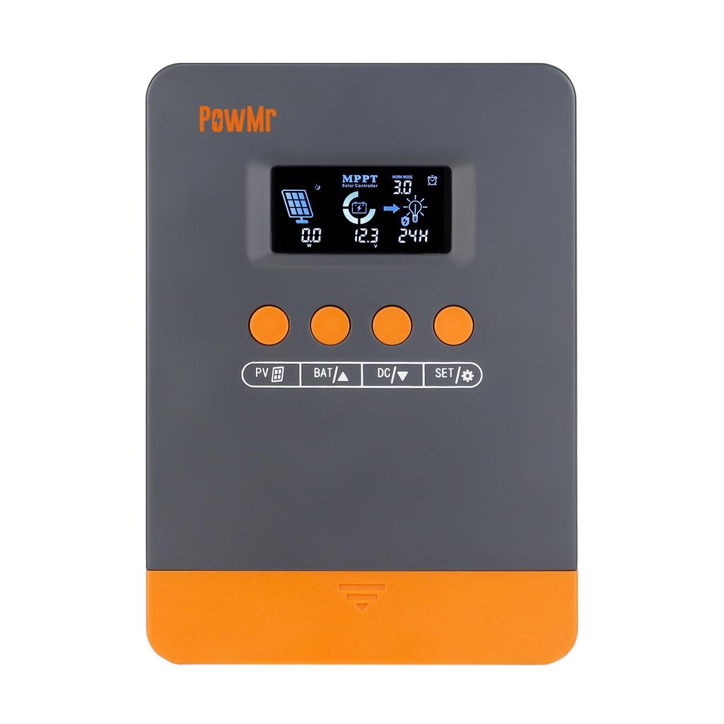 PowMr 25A/35A/45A MPPT Solar Charge Controller for 12V/24V Lithium Battery LCD Regulator 100VDC Soalr Panel Dual USB Controller