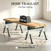 2 Foldable Metal Trestles As a Set, Max. Load 1160 Kg, Height-adjustable 64-81 Cm, Includes Carrying Handle