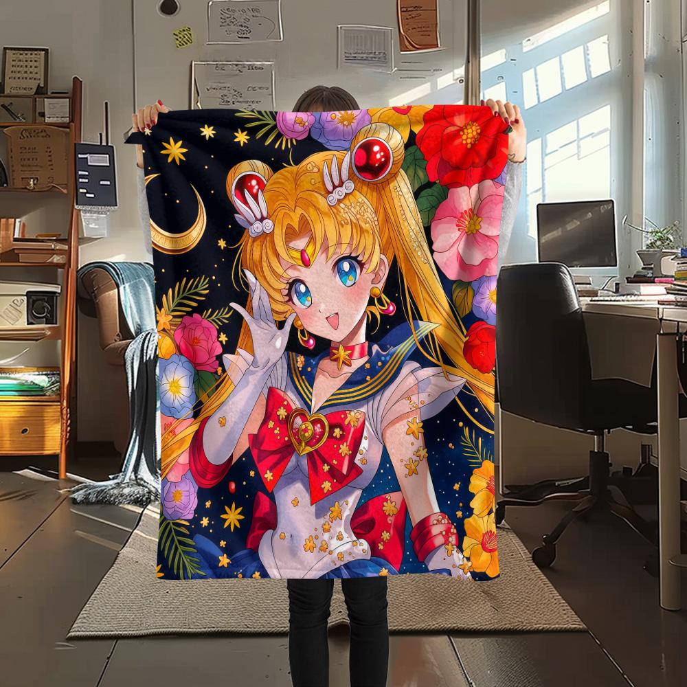 Sailor Moon2 Flannel Blanket, High quality Comfortable for All Seasons, Home Decor, Warmth and Comfort