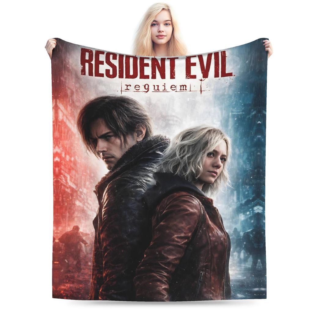 Residents Evils 9 Leon Keneddy Blanket Multi-size Warm Cozy Fluffy Games Throw Blankets for Couch Sofa and Bed
