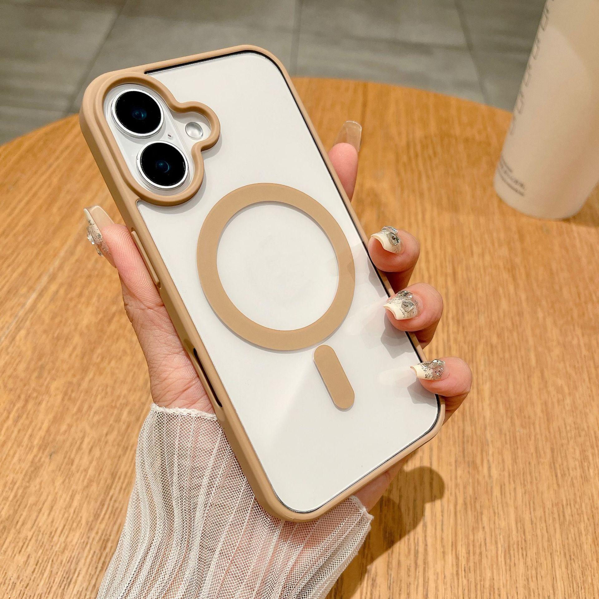 Macaron Magnetic Suction Samsung S11FE Mobile Phone Case Frosted Acrylic S11 Transparent All-Inclusive Anti-drop Protective Case S24Ultra
