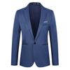 Men Casual Suit Jacket Lapel Long Sleeve One Button Pockets Slim Fit Blazer Solid Color Business Suit Coat Workwear