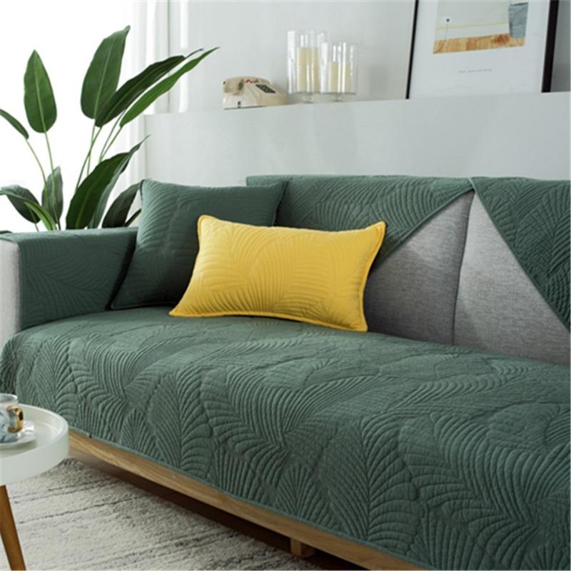 Four Seasons Universal Sofa Cushion Pure Cotton Fabric Cushion Cotton Nordic Simple Modern Non-Slip Solid Wood Sofa Cover Slipcover