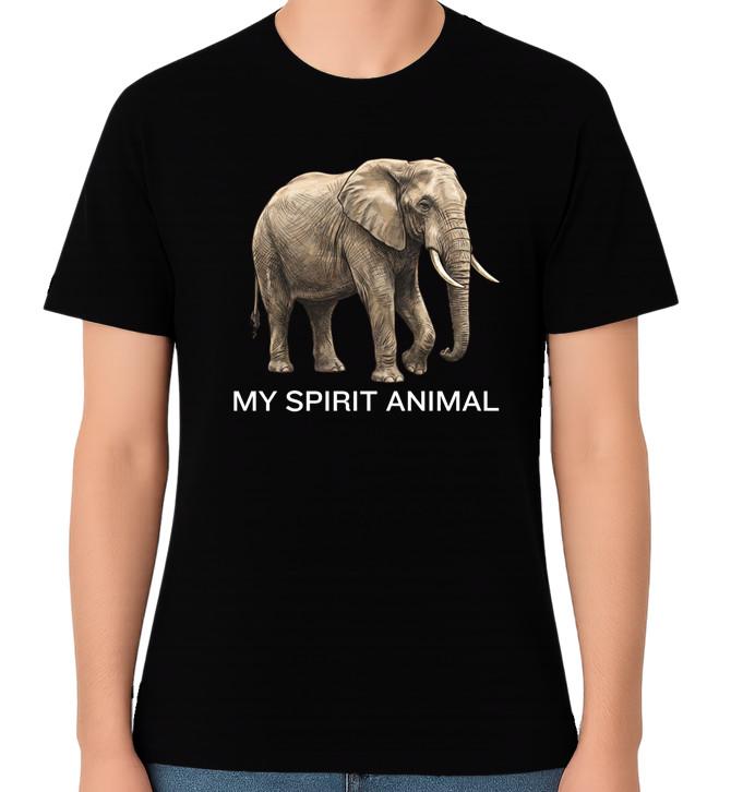 Elephant My Spirit Animal Funny Wildlife Graphic Unisex T-Shirt S разноцветный