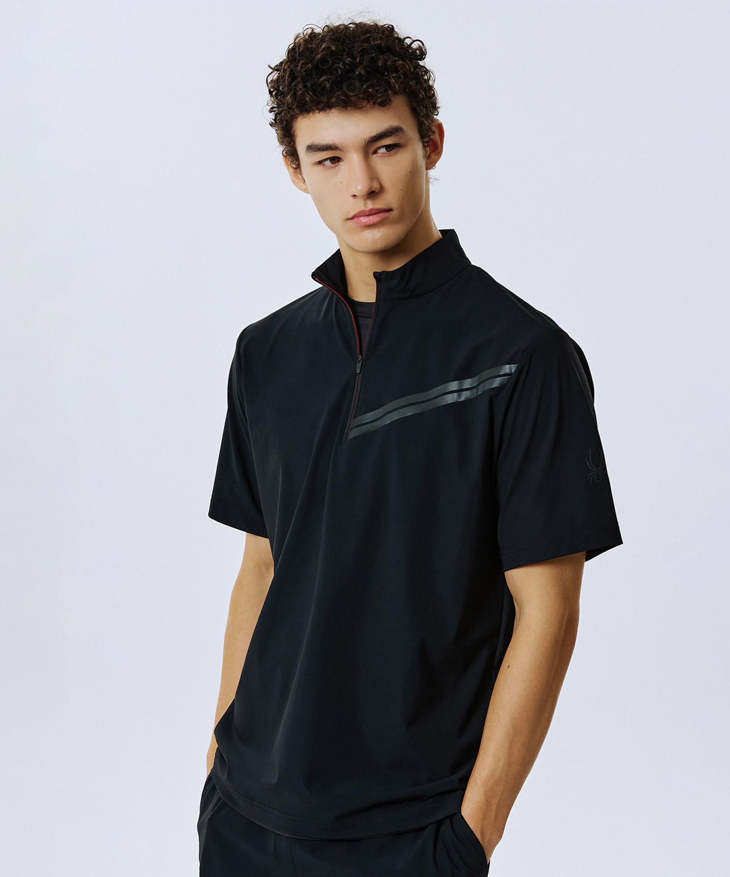 Spyder Men S Tricot Half-Zip Anorak T-Shirt Spjfcnrs201Mblk Black/Free