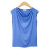 Sommer Casual Ensfarget Cowl Neck Tank Klassisk Passform Ermeløs T-skjorte for Kvinner Basis Tank Kvinners Pendler Mote Tank Bomullstopper T-skjorter