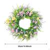 Artificial Flower Wreath Green Leaves Decorative Spring Hanging Garland for Front