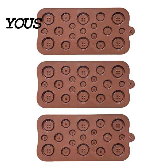 Kitchen Gadgets for Baking Silicone Button Chocolate Mold, Non-Stick Candy Making Tray with 3 Sizes, Easy Release Molds Heat Resistant