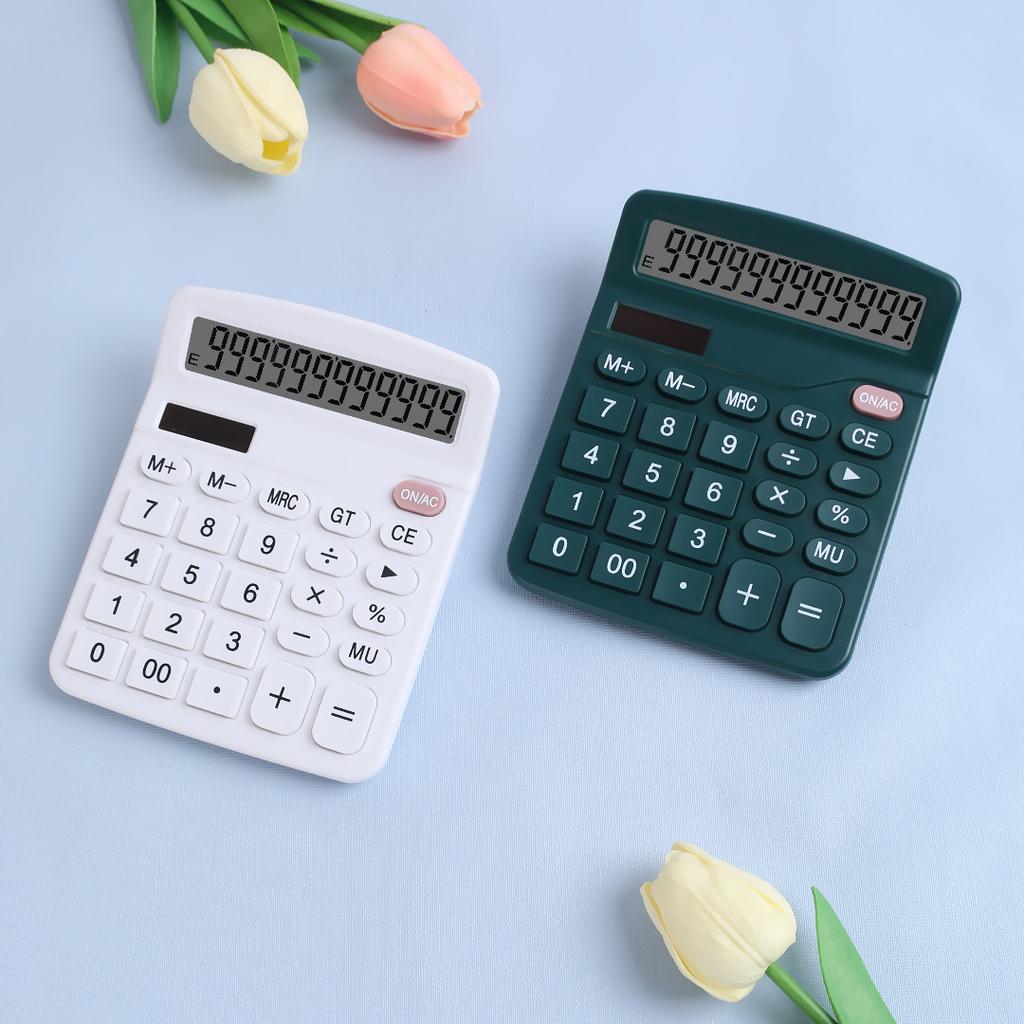 Calculator Desktop Calculator Standard Function with 12-Digit Large LCD Display Solar & Battery Dual Power for Home Basic