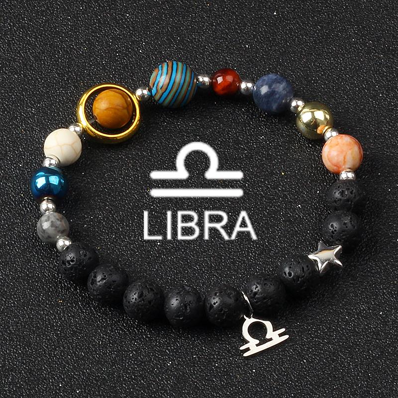 Solar System Galaxy Planets Bracelets for Women Women Zodiac Virgo Cancer Leo Libra 12 Constellation Charm Bracelet Jewelry Gift