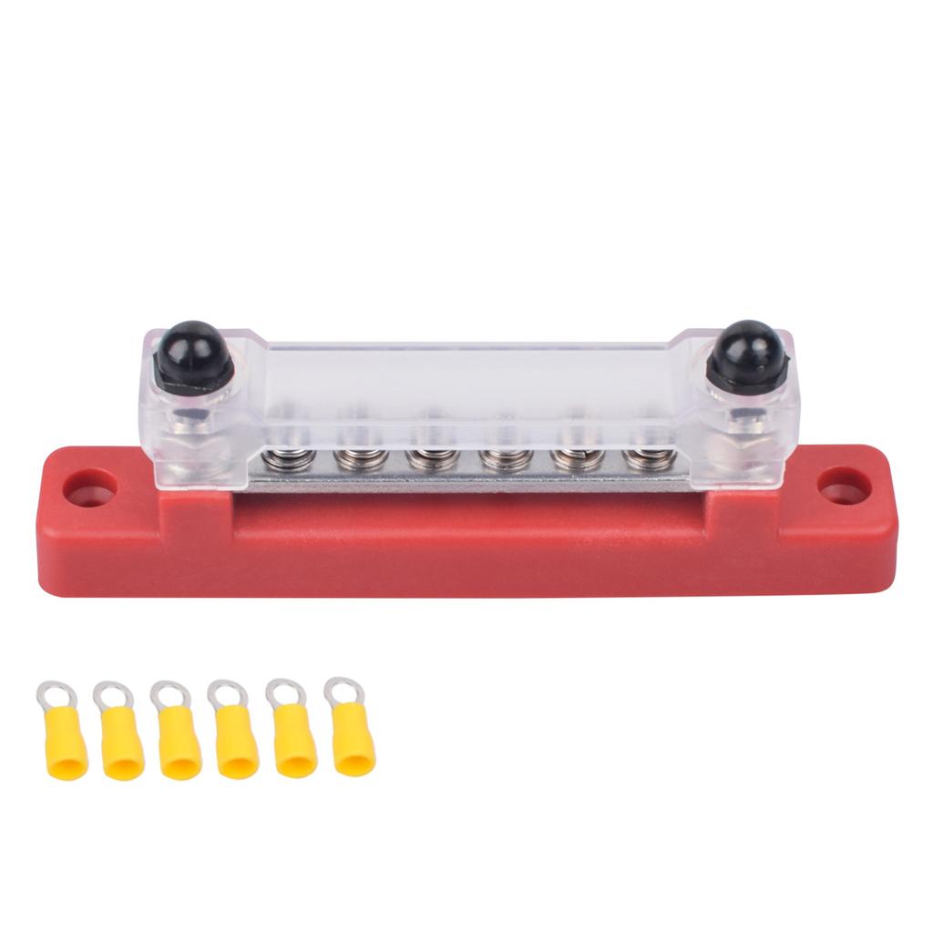 M6 12V Bus Bar 1/4 Inch Power Distribution Block 150A Electrical Terminal Block Buss Bar for Truck Boat Car Camper RV