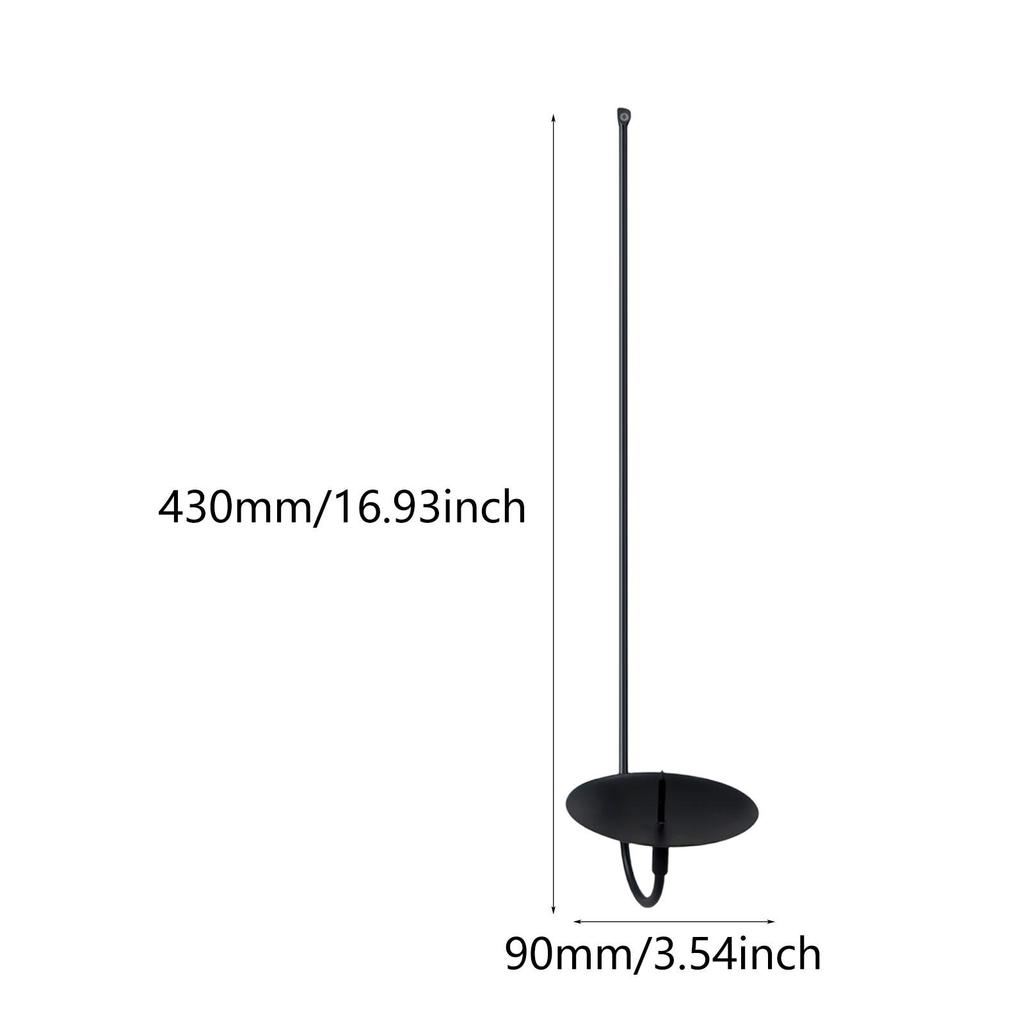 Black Wall Sconce Candle Holder for Romantic Dinner Sturdy , Black 43cm Long