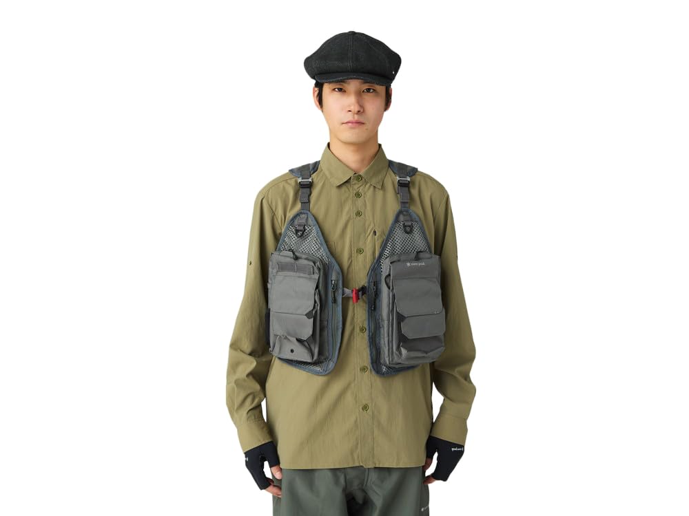 Snow Peak SP FF Joint System Vertical Strap Mesh Vest Vest for Men and Grey One SPF-JK-25AU903 Women,
