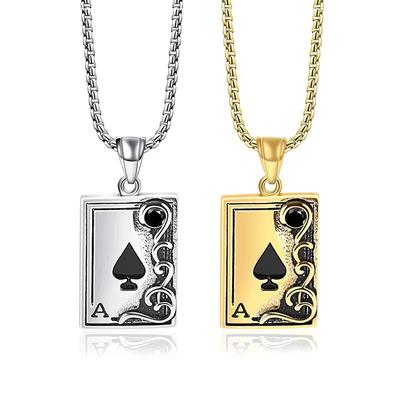 2026 Accessories Personalized Playing Cards Spade A Pendant Cool Fashion Retro Men's Necklace