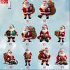 10Pcs 2D Cartoon Santa Claus with Many Gifts Christmas Tree Decor Hanging Pendant Holiday Old Man Decor Xmas Hanging Accessories