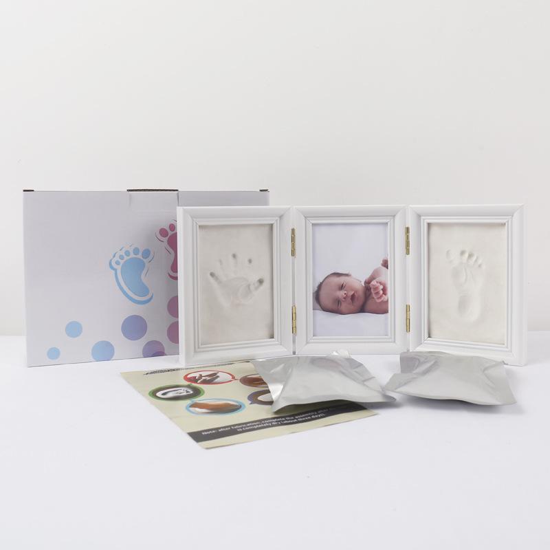 Baby Hand & Footprint Clay Photo Frame for Newborns - Perfect Keepsake for First Birthday and Milestones