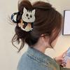 Hair Claw Cartoon Bear Cat Biscuit Design No Pressure Strong Grip Hair Clip Large Size Back Head Shark Clip Hair Accessory