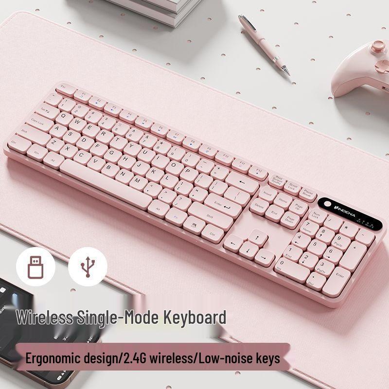 Silent Wired Mechanical-Feel Keyboard for Gaming and Office Use