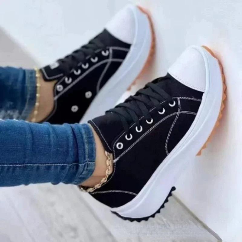 Summer Women Casual Shoes Plus Size Sneakers For Women Platform Sport Shoes Female Lace up Tennis Shoes Size 43  New Fashion