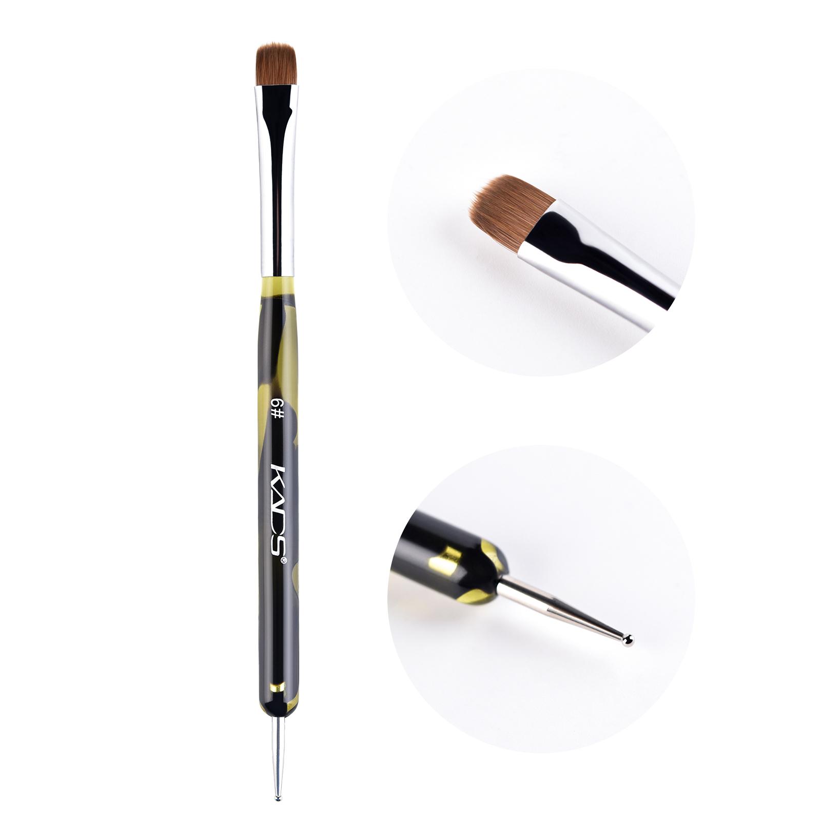 

KADS Двусторонняя кисть для дизайна ногтей Kolinsky, акриловая кисть для ногтей из соболя, ручка для точечного рисования ногтей, 5 размеров, кисточка для маникюра 6#