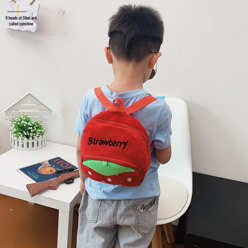 Cute Cartoon Plush Backpack for Toddlers - Double Shoulder, Kindergarten, Early Education, Doll Design