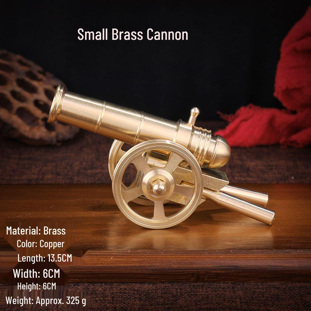 Brass Cannon Mini Models: Retro Metal Home Office Decor and Gifts