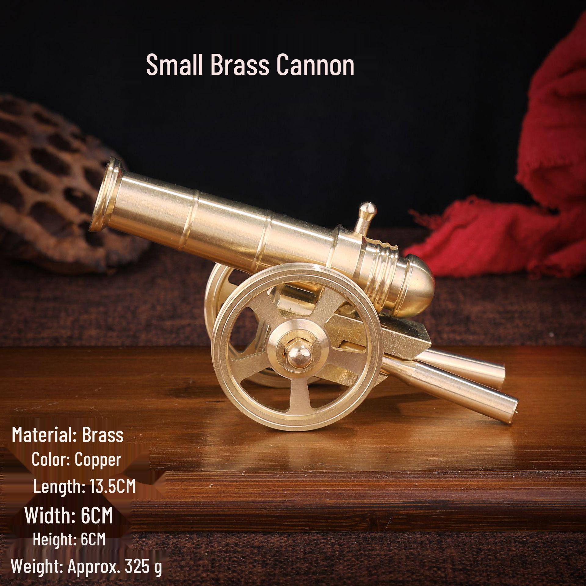 Brass Bronze Mini Steel Cannon Desktop Ornament