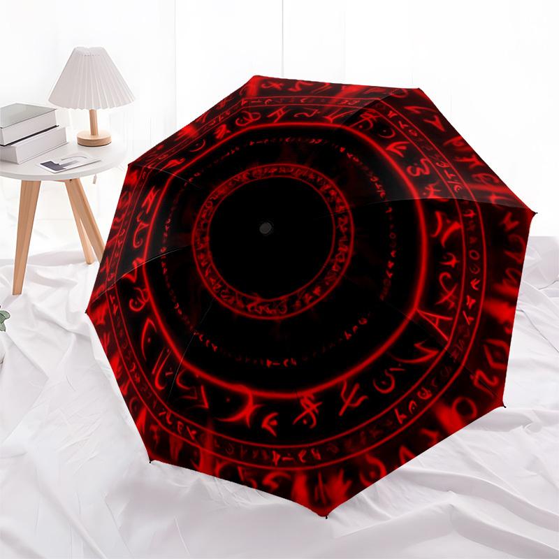 1pc Mystic Symbols Automatic Umbrella - 8-Rib Foldable Design, Outdoor Adventures, and Family Celebrations y250829080