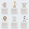 6pcs/set Cute Cartoon Animals Wall Stickers Bedroom Playroom Living Room Decoration PVC Switch Stickers Room Nursery Wall Decals
