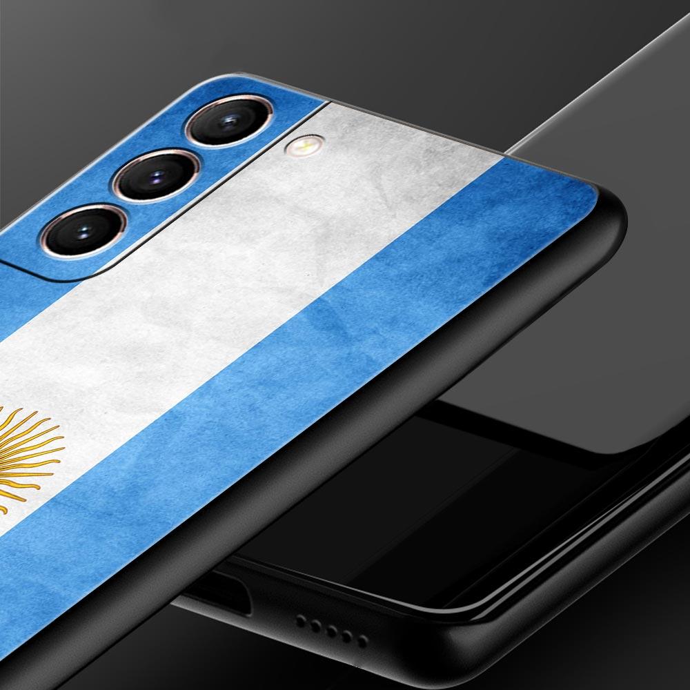 Argentina Flag Soccer 10 Soft Phone Case For Samsung Galaxy S23 S23 S22 S21 S20 FE Ultra 5G S10 S10E S9 S8 Plus 20 Cover Bumper
