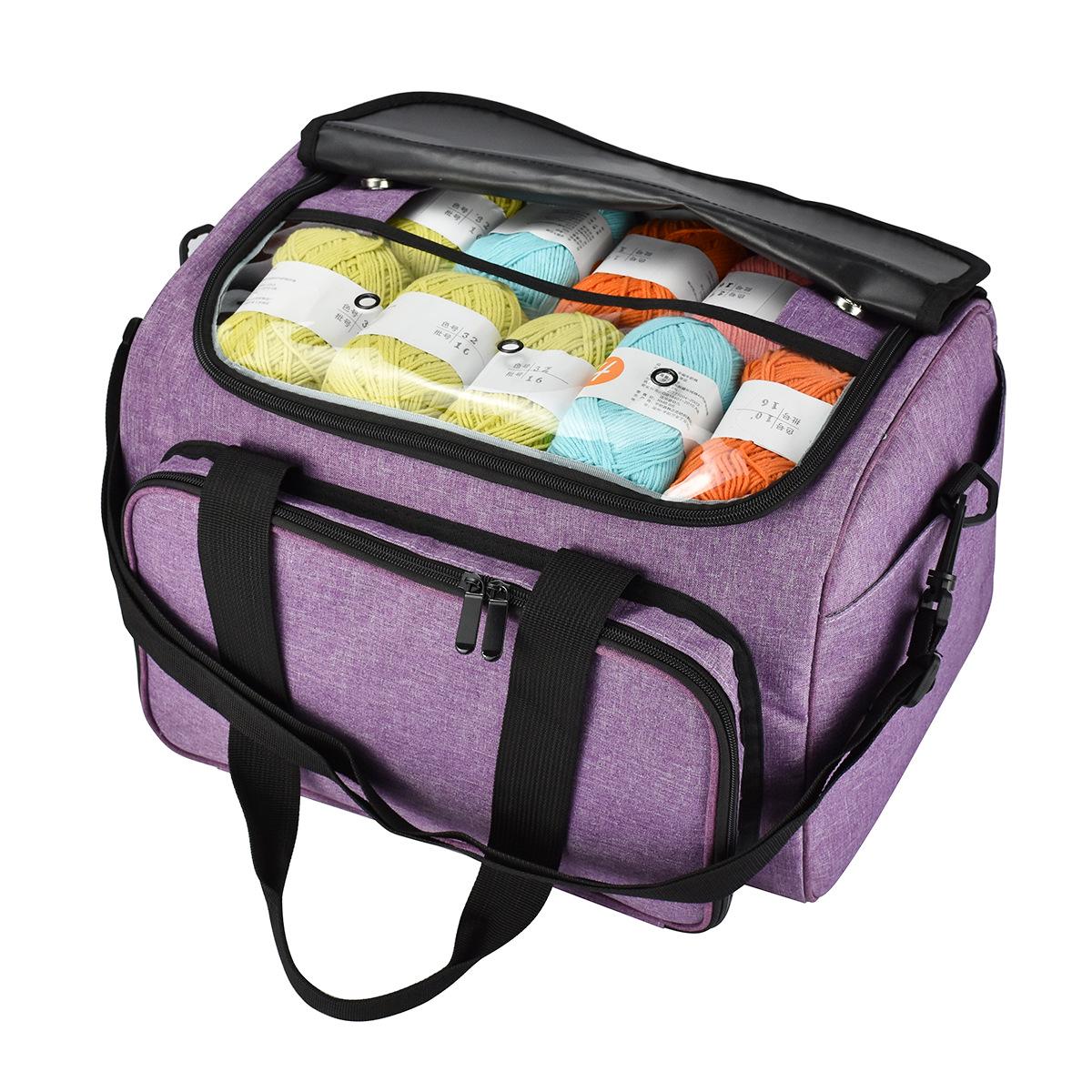Deluxe Large Wool Knitting Tool Bag: Multifunctional Crossbody for Outdoor Travel
