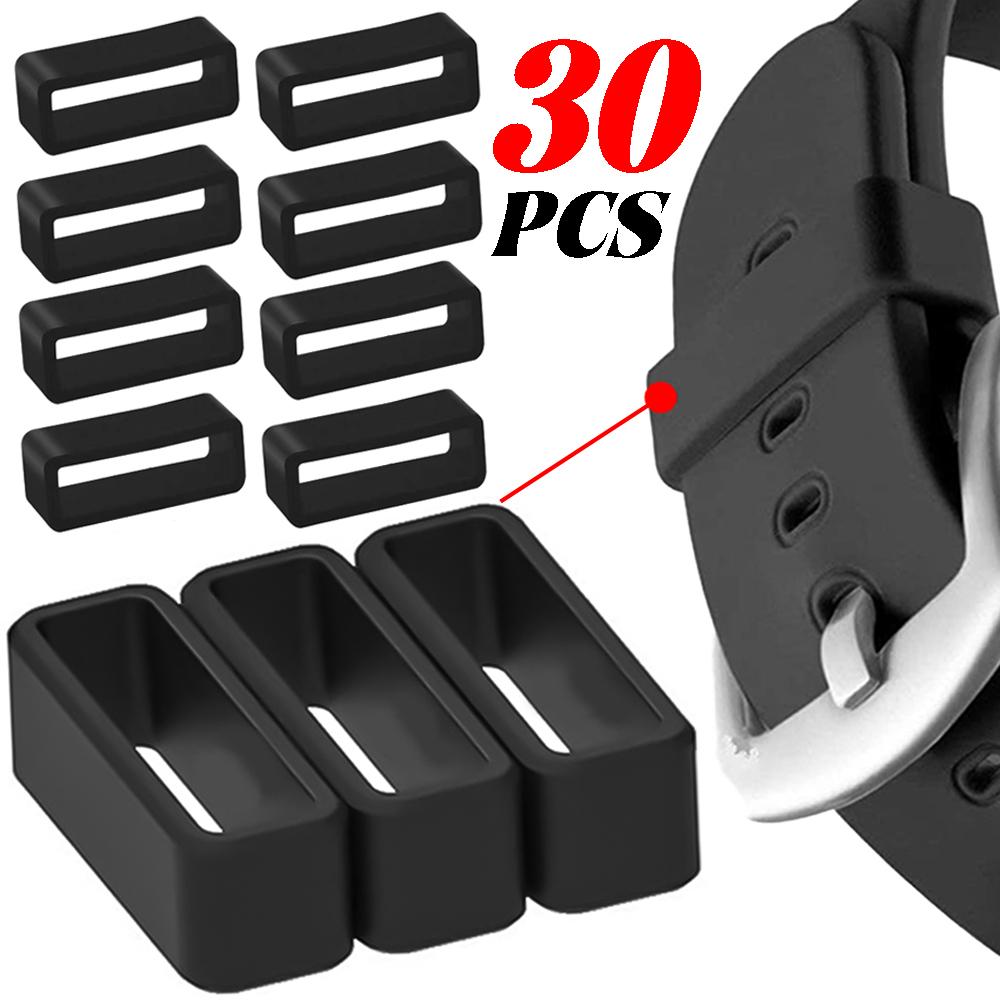 Replacement Silicone Ring Watchband Keeper Holder 1-30PCS Universal Smartwatch Watch Security Holder Retainer Watch Accessories
