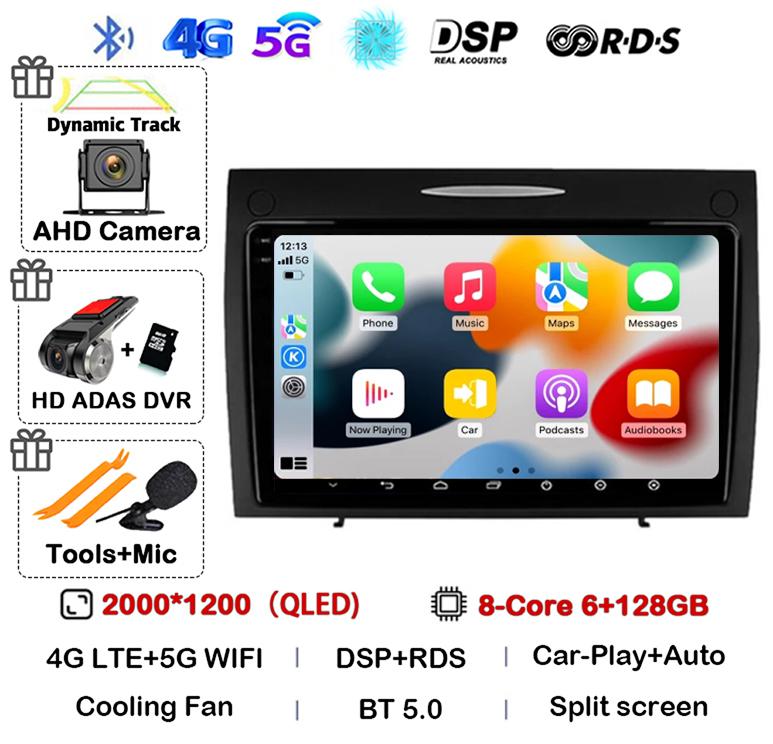 Android 14 Carplay Auto For Mercedes Benz SLK Class R171 SLK200 SLK280 SLK300 2000-2011 Car Radio Multimedia Video Player Stereo