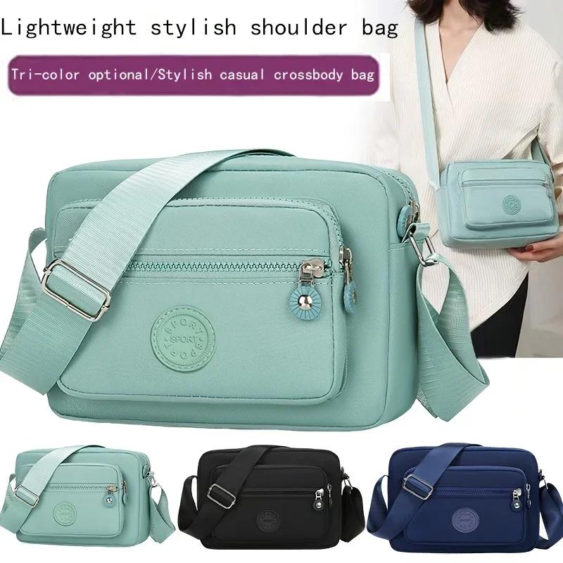New Simple Lightweight Waterproof Nylon Crossbody Bag Fashionable Small Square Single Shoulder Bag for Women Trendy And Versatil