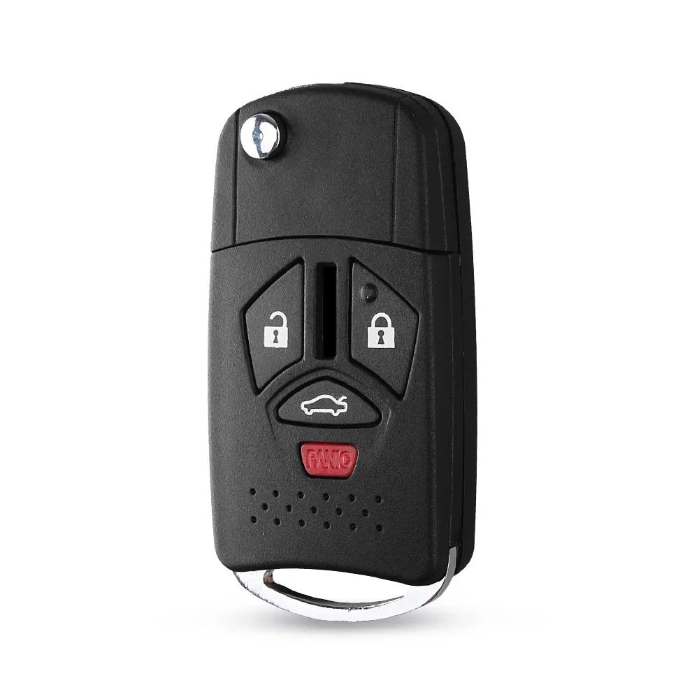 Coque de clé télécommandée modifiée Dandkey à rabat pour Mitsubishi Galant Eclipse Lancer 3/4 Boutons Étui de clé de voiture pliable