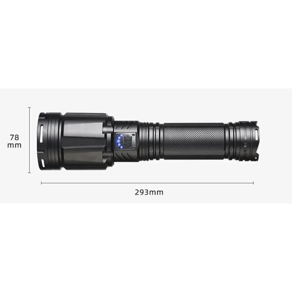 Most Powerful High Power Led Flashlight Use XHP360 Rechargeable Led Strong Light Torch Zoom Outdoor Lantern for Hunting