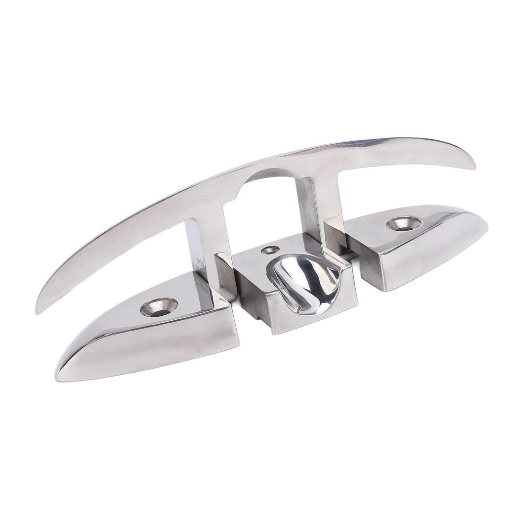 8in Boat Tie Down Cleat 316 Stainless Steel Highly Polished Rustproof Folding Dock Cleat for Marine Yacht RV