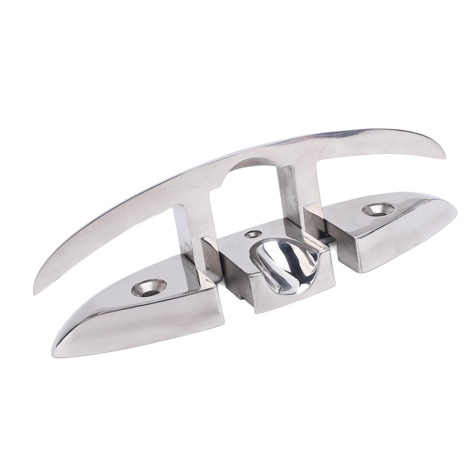 

8in Boat Tie Down Cleat 316 Stainless Steel Highly Polished Rustproof Folding Dock Cleat for Marine Yacht RV