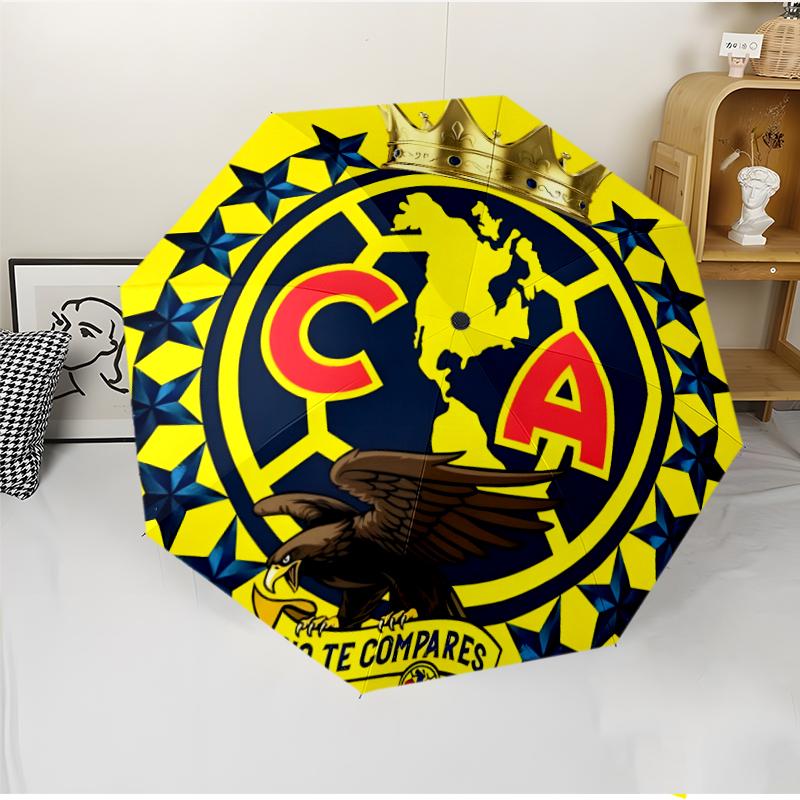 Club América Fashionable Automatic Opening/Closing Folding Umbrella. Portable and Foldable, Ideal for Gift, Travel, and Daily Use.