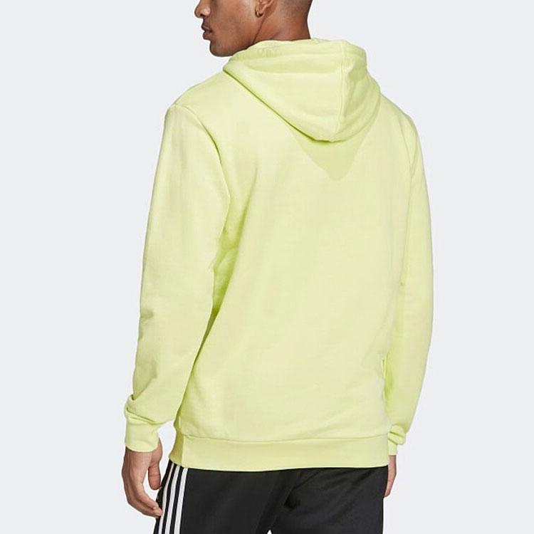 Adidas Originals Trefoil Logo Embroidered Print Hoodie Men Tops Yellow HC9451
